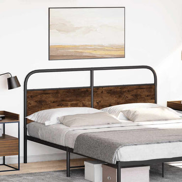 vidaXL Kopfteil Räuchereiche 150 cm Stahl und Holzwerkstoff