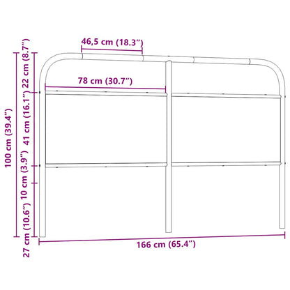 vidaXL Ersatz-Kopfteil Räuchereiche 160 cm Stahl und Holzwerkstoff
