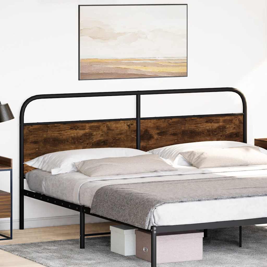 vidaXL Ersatz-Kopfteil Räuchereiche 180 cm Stahl und Holzwerkstoff