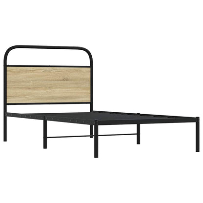 vidaXL Bettgestell ohne Matratze 90x200 cm Sonoma-Eiche Holzwerkstoff