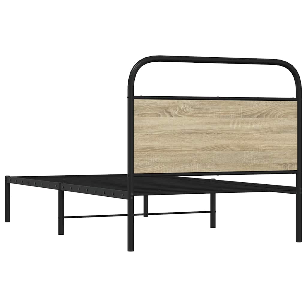 vidaXL Bettgestell ohne Matratze 90x200 cm Sonoma-Eiche Holzwerkstoff