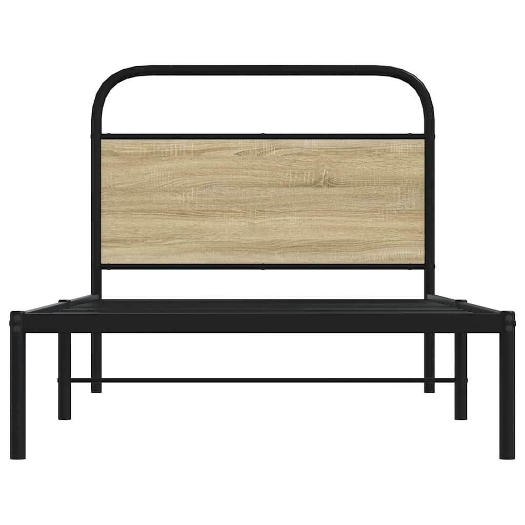 vidaXL Bettgestell ohne Matratze 100x200 cm Sonoma-Eiche Holzwerkstoff