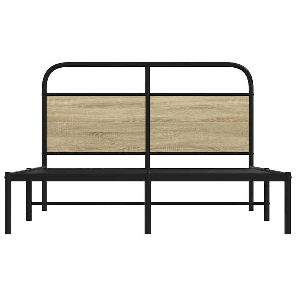 vidaXL Bettgestell ohne Matratze 140x190 cm Sonoma-Eiche Holzwerkstoff