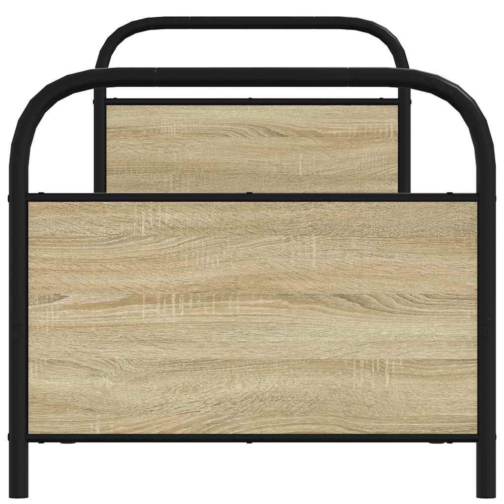 vidaXL Bettgestell ohne Matratze 75x190 cm Sonoma-Eiche Holzwerkstoff