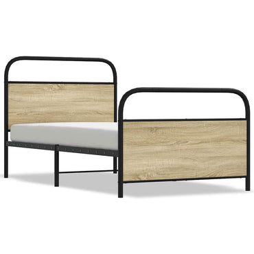 vidaXL Bettgestell ohne Matratze 100x190 cm Sonoma-Eiche Holzwerkstoff