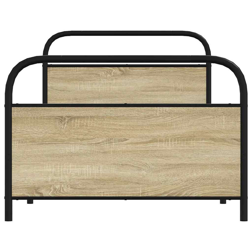 vidaXL Bettgestell ohne Matratze 100x190 cm Sonoma-Eiche Holzwerkstoff