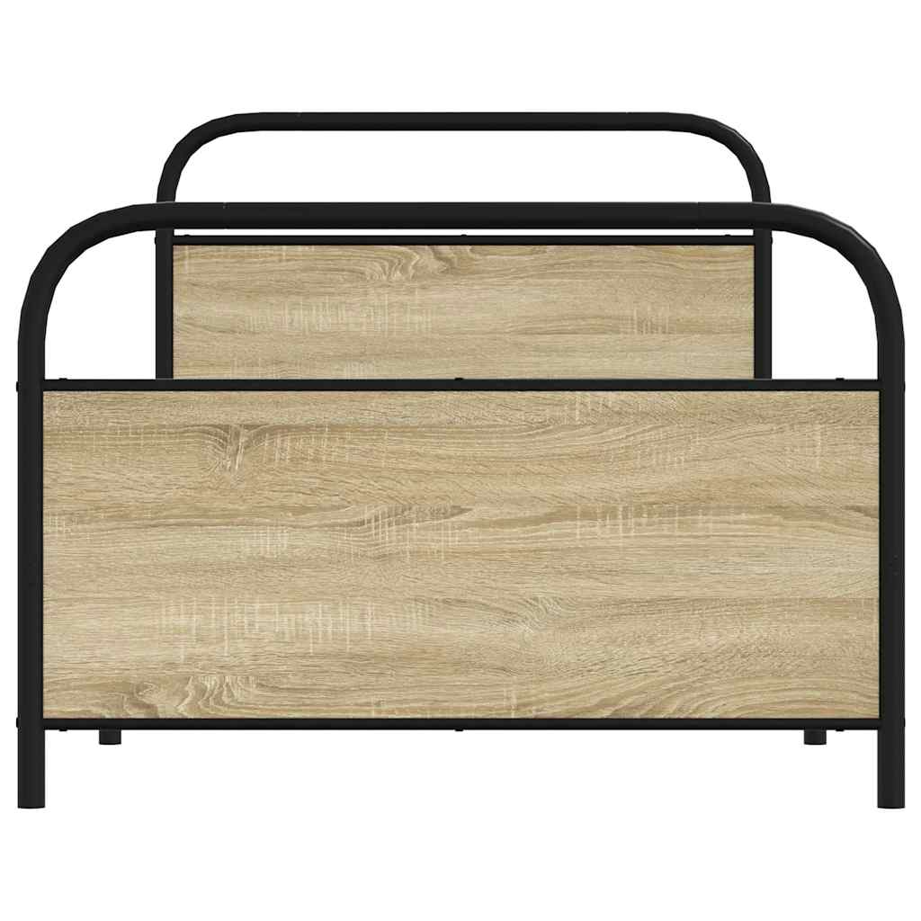 vidaXL Bettgestell ohne Matratze 107x203 cm Sonoma-Eiche Holzwerkstoff