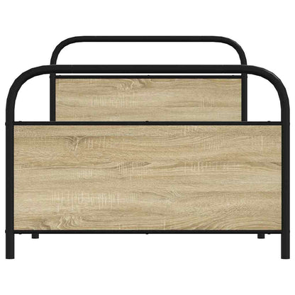 vidaXL Bettgestell ohne Matratze 107x203 cm Sonoma-Eiche Holzwerkstoff