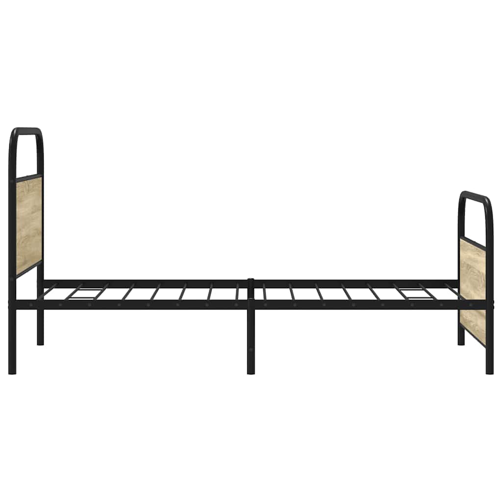 vidaXL Bettgestell ohne Matratze 107x203 cm Sonoma-Eiche Holzwerkstoff