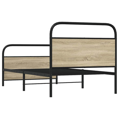 vidaXL Bettgestell ohne Matratze 107x203 cm Sonoma-Eiche Holzwerkstoff