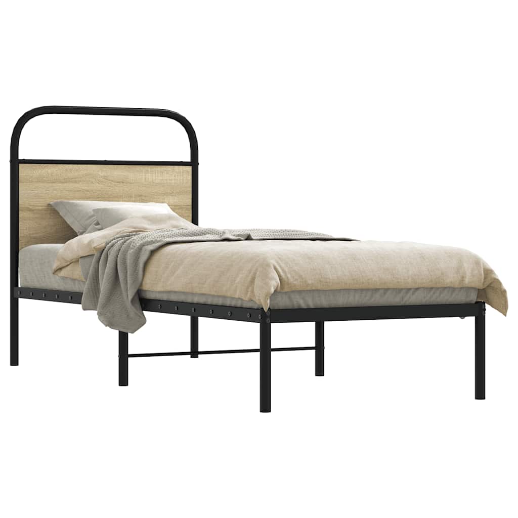 vidaXL Ersatz-Kopfteil Sonoma-Eiche 75 cm Stahl und Holzwerkstoff