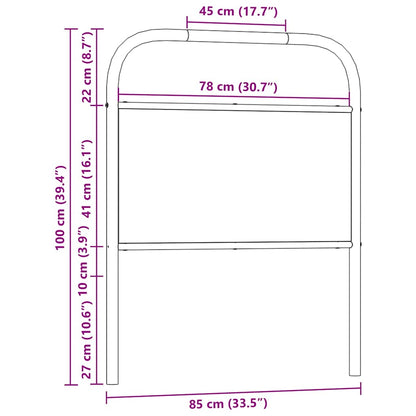 vidaXL Ersatz-Kopfteil Sonoma-Eiche 80 cm Stahl und Holzwerkstoff
