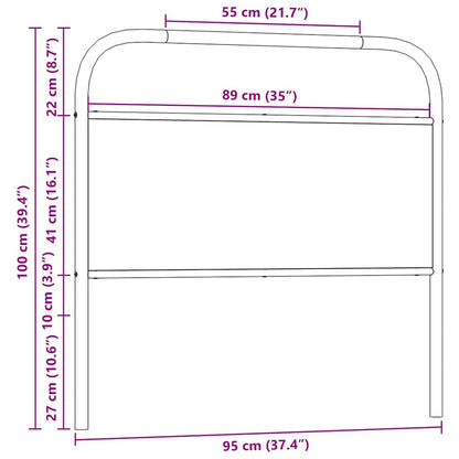 vidaXL Ersatz-Kopfteil Sonoma-Eiche 90 cm Stahl und Holzwerkstoff