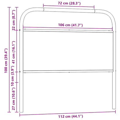 vidaXL Ersatz-Kopfteil Sonoma-Eiche 107 cm Stahl und Holzwerkstoff