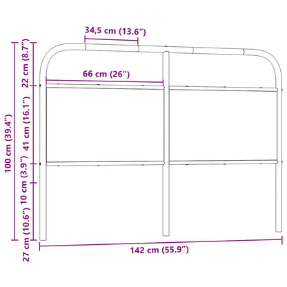 vidaXL Ersatz-Kopfteil Sonoma-Eiche 135 cm Stahl und Holzwerkstoff