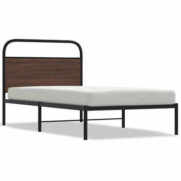 vidaXL Bettgestell ohne Matratze 100x200 cm Braun Eichen-Optik