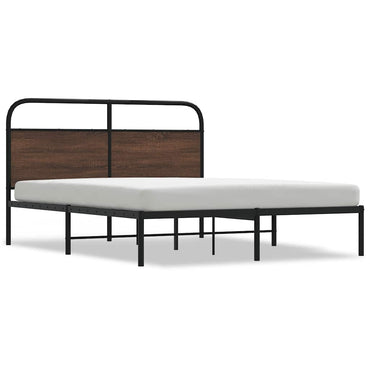 vidaXL Bettgestell ohne Matratze 150x200 cm Braun Eichen-Optik