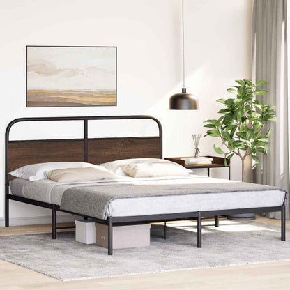 vidaXL Bettgestell ohne Matratze 150x200 cm Braun Eichen-Optik
