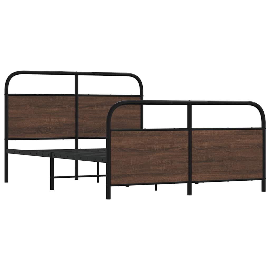 vidaXL Bettgestell ohne Matratze 120x200 cm Braun Eichen-Optik