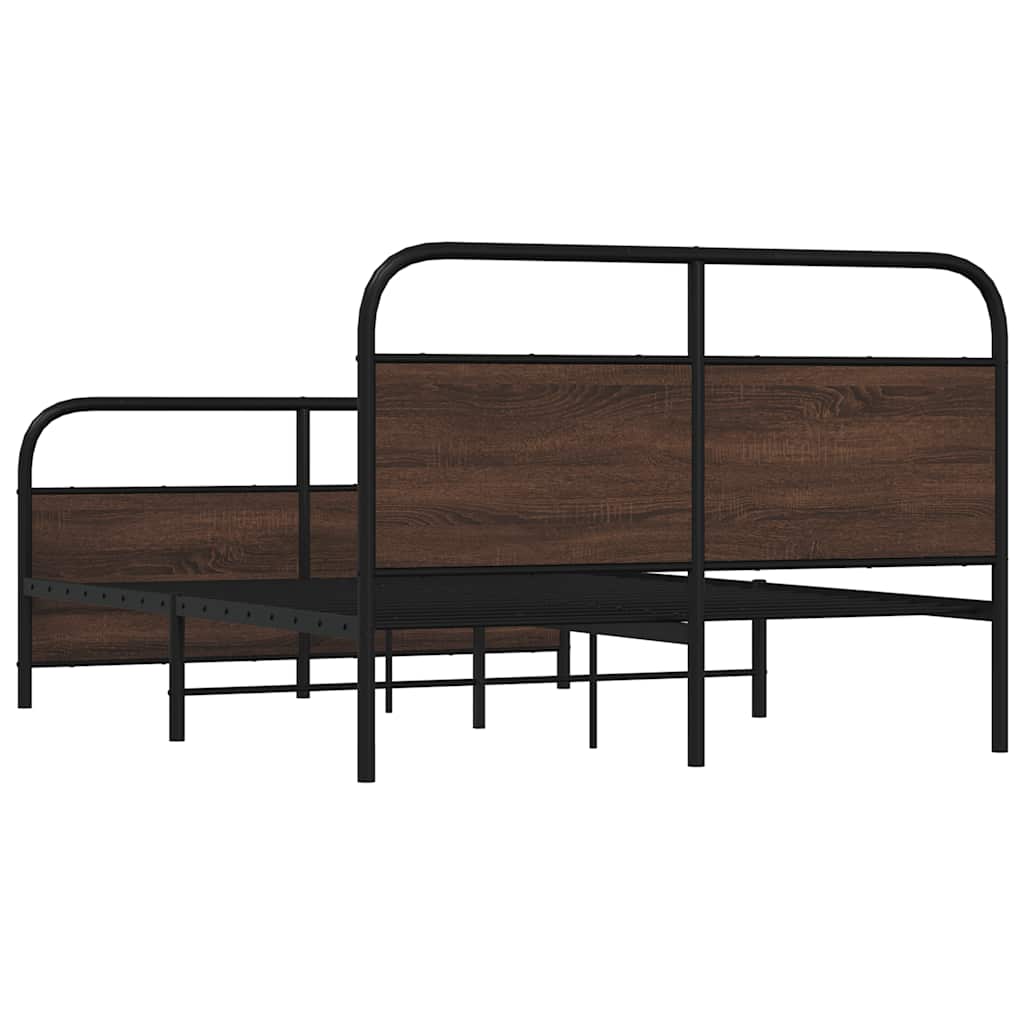 vidaXL Bettgestell ohne Matratze 120x200 cm Braun Eichen-Optik