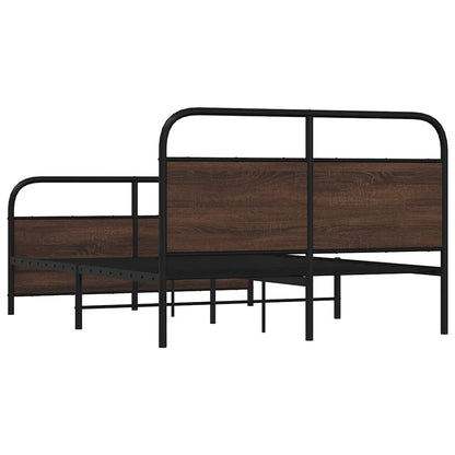 vidaXL Bettgestell ohne Matratze 120x200 cm Braun Eichen-Optik