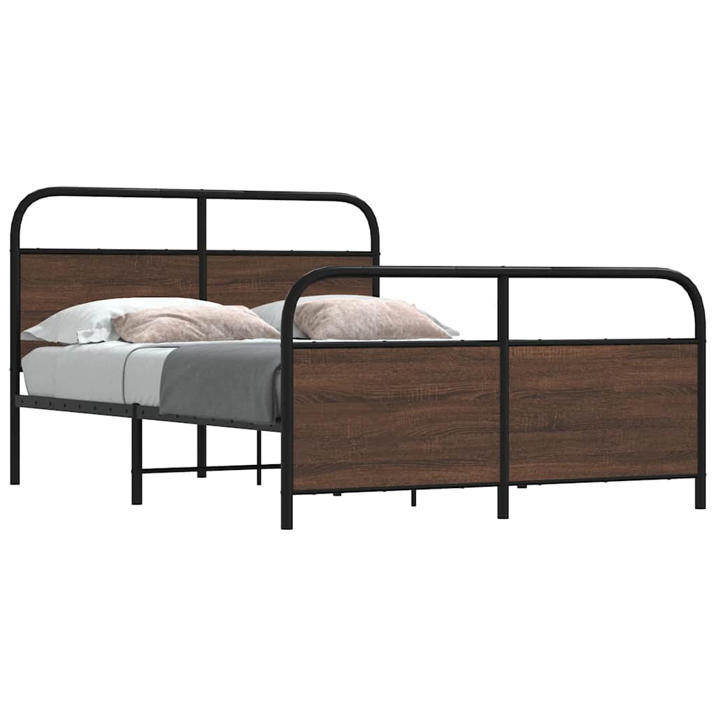 vidaXL Bettgestell ohne Matratze 120x200 cm Braun Eichen-Optik