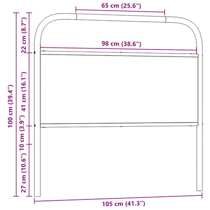 vidaXL Ersatz-Kopfteil Braun Eichen-Optik 100 cm Stahl und Holzwerkstoff
