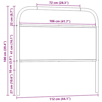 vidaXL Ersatz-Kopfteil Braun Eichen-Optik 107 cm Stahl und Holzwerkstoff