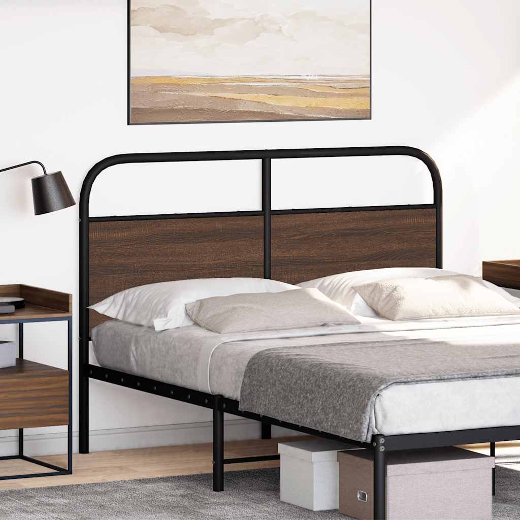 vidaXL Ersatz-Kopfteil Braun Eichen-Optik 120 cm Stahl und Holzwerkstoff