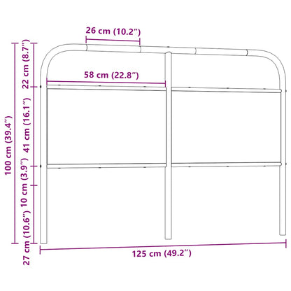 vidaXL Ersatz-Kopfteil Braun Eichen-Optik 120 cm Stahl und Holzwerkstoff