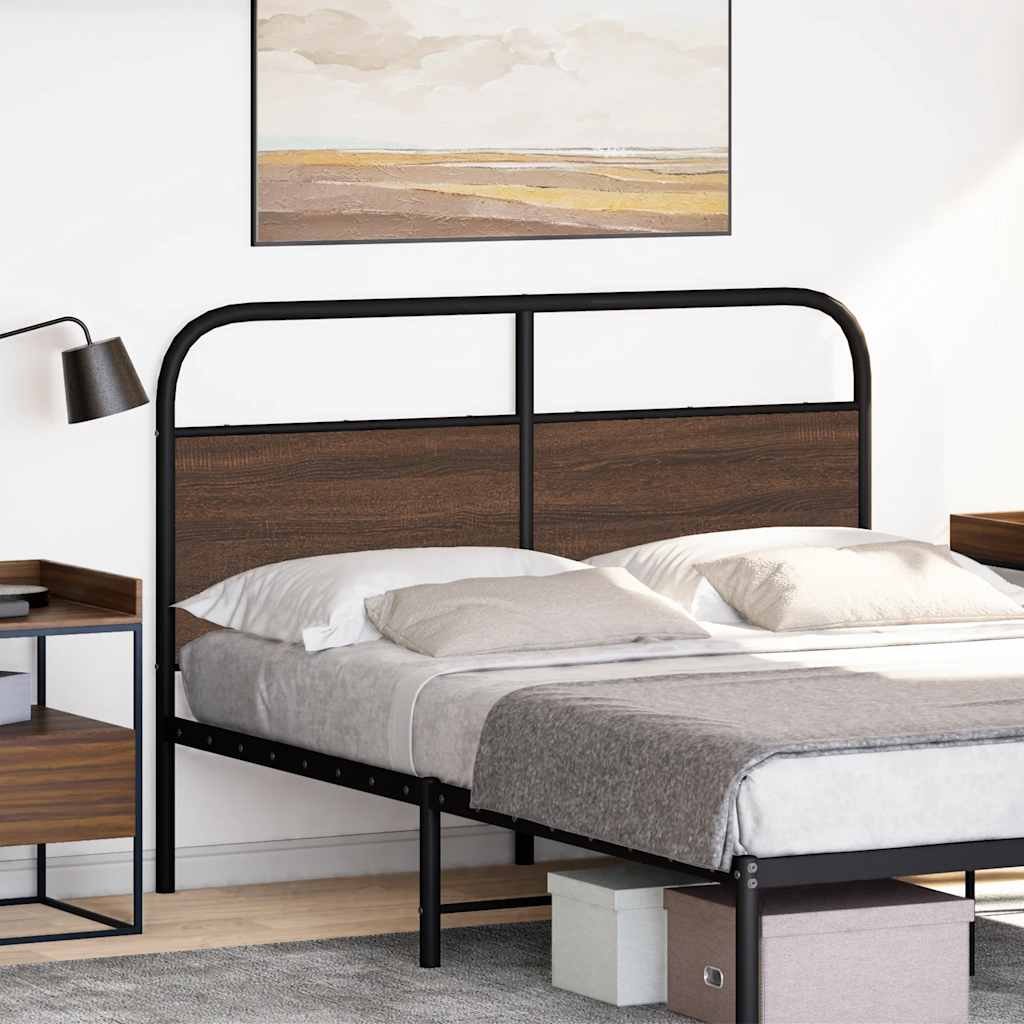 vidaXL Ersatz-Kopfteil Braun Eichen-Optik 140 cm Stahl und Holzwerkstoff