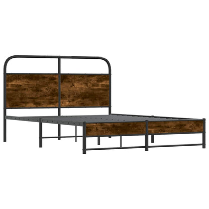 vidaXL Bettgestell ohne Matratze 140x200 cm Räuchereiche Holzwerkstoff