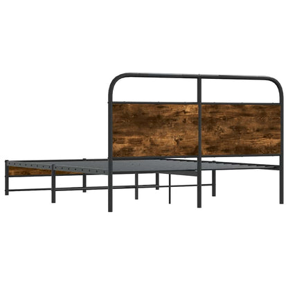 Bettgestell ohne Matratze 150x200 cm Räuchereiche Holzwerkstoff