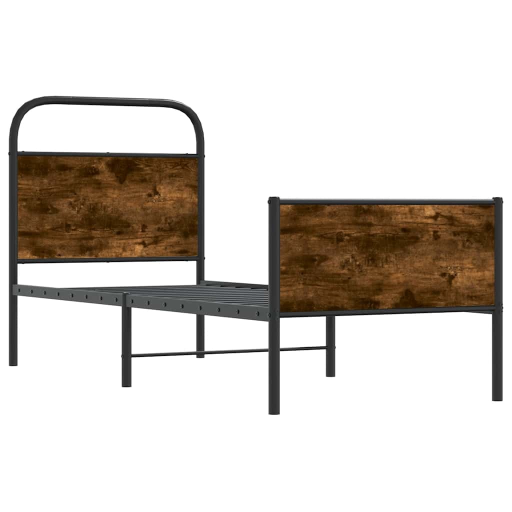 vidaXL Bettgestell ohne Matratze 75x190 cm Sonoma-Eiche Holzwerkstoff