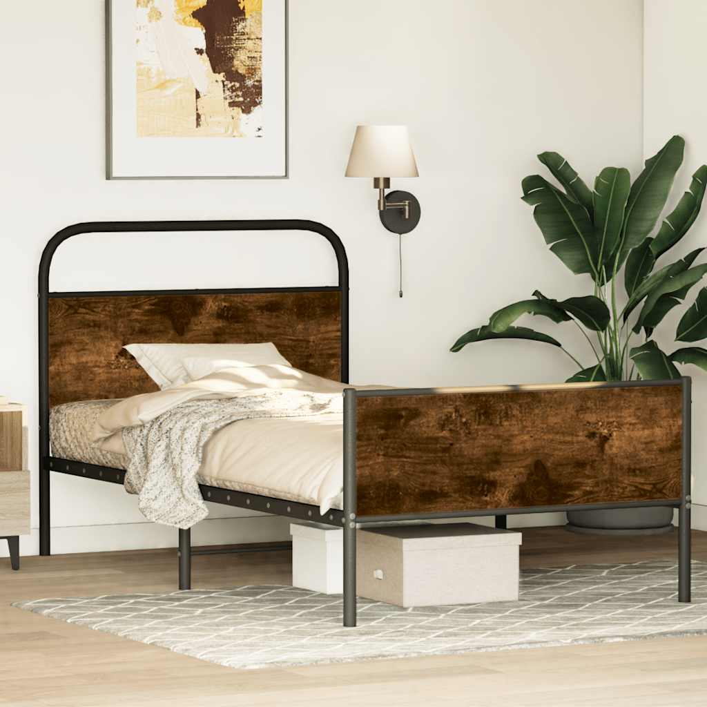 vidaXL Bettgestell ohne Matratze 90x190 cm Sonoma-Eiche Holzwerkstoff
