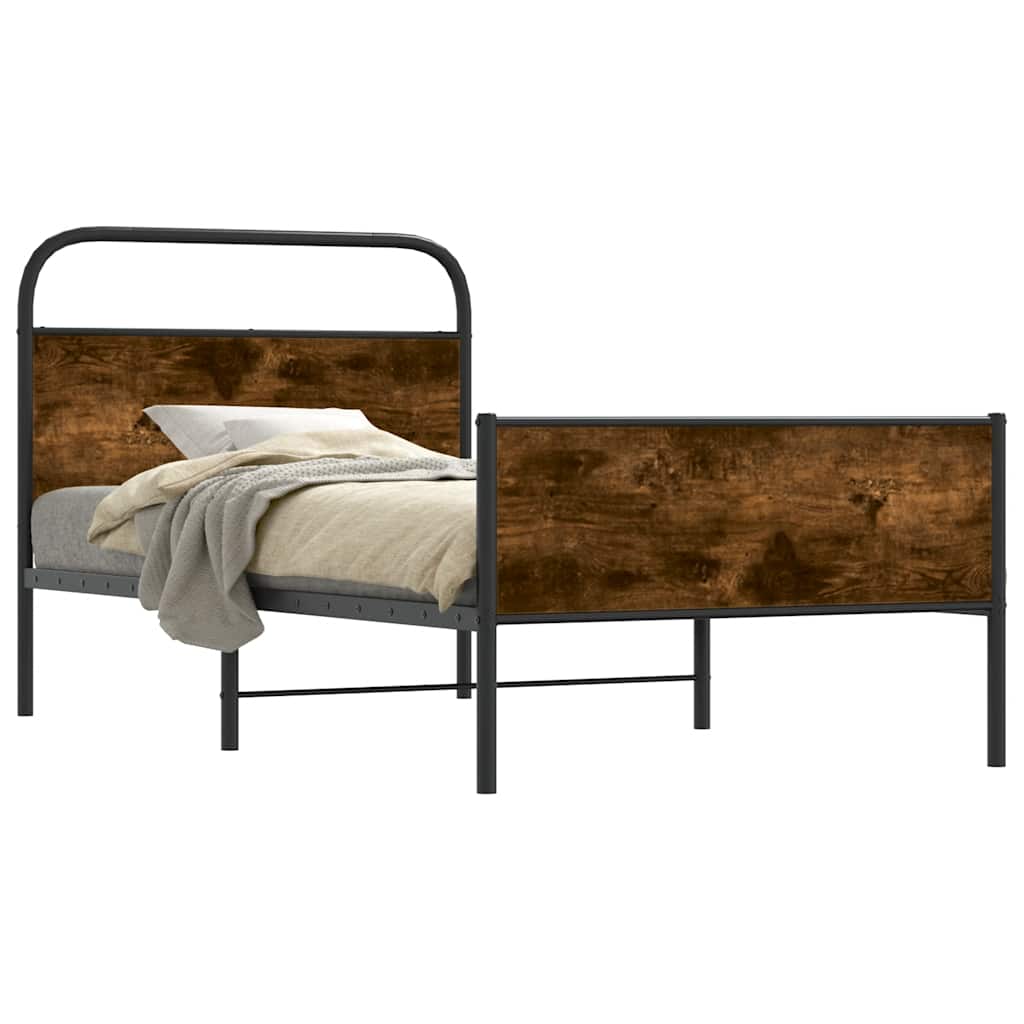 vidaXL Bettgestell ohne Matratze 100x190 cm Sonoma-Eiche Holzwerkstoff