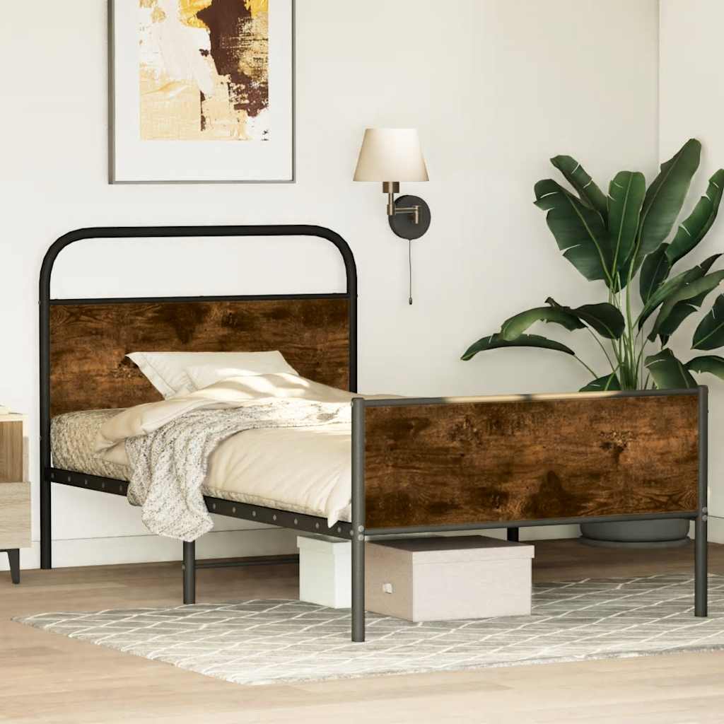 vidaXL Bettgestell ohne Matratze 100x190 cm Sonoma-Eiche Holzwerkstoff