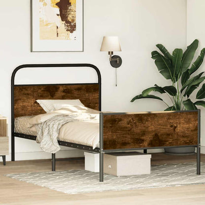 vidaXL Cadre de lit sans matelas 100x200 cm Chêne Sonoma Bois d'ingénierie