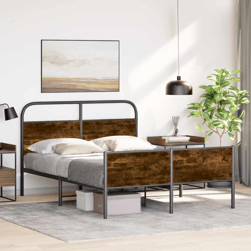 vidaXL Bettgestell ohne Matratze 140x190 cm Sonoma-Eiche Holzwerkstoff
