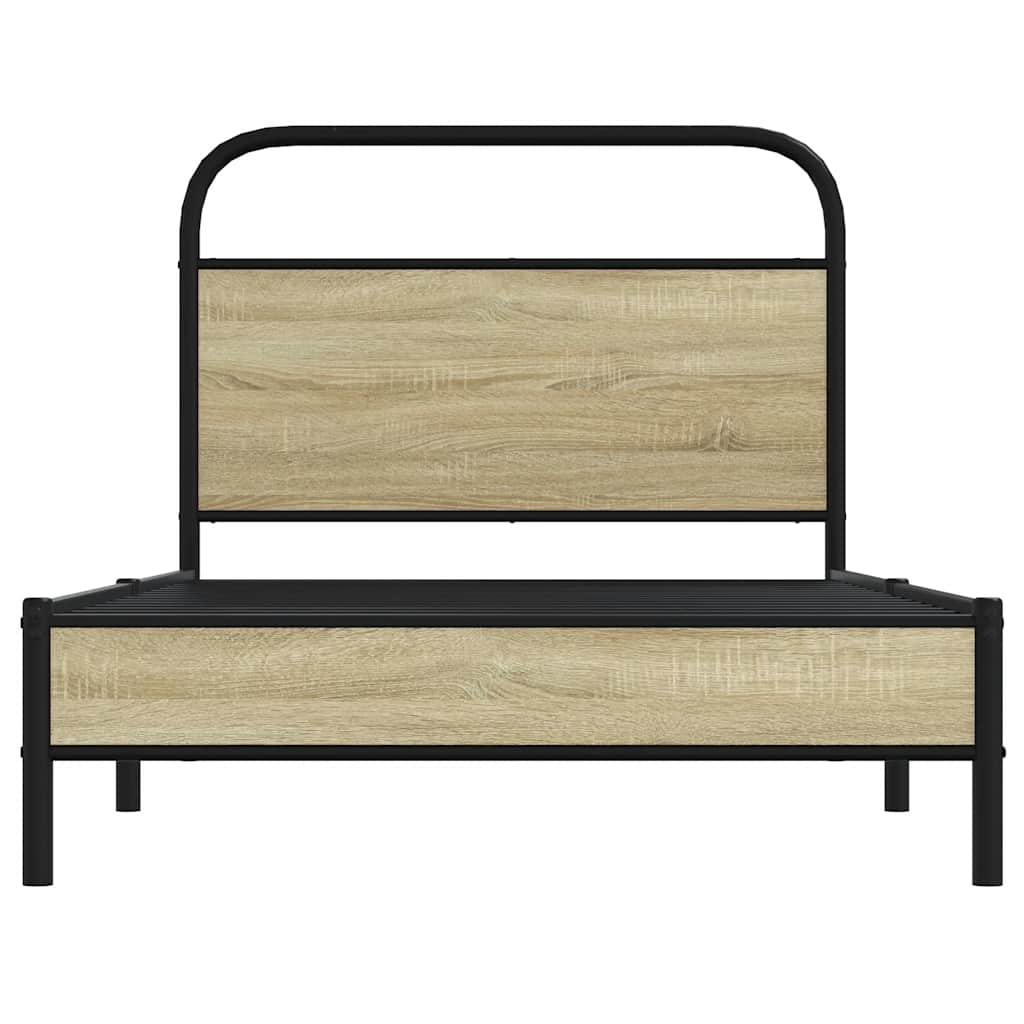 vidaXL Bettgestell ohne Matratze 100x190 cm Sonoma-Eiche Holzwerkstoff