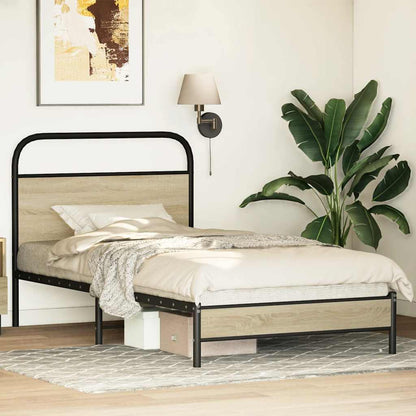 vidaXL Bettgestell ohne Matratze 107x203 cm Sonoma-Eiche Holzwerkstoff
