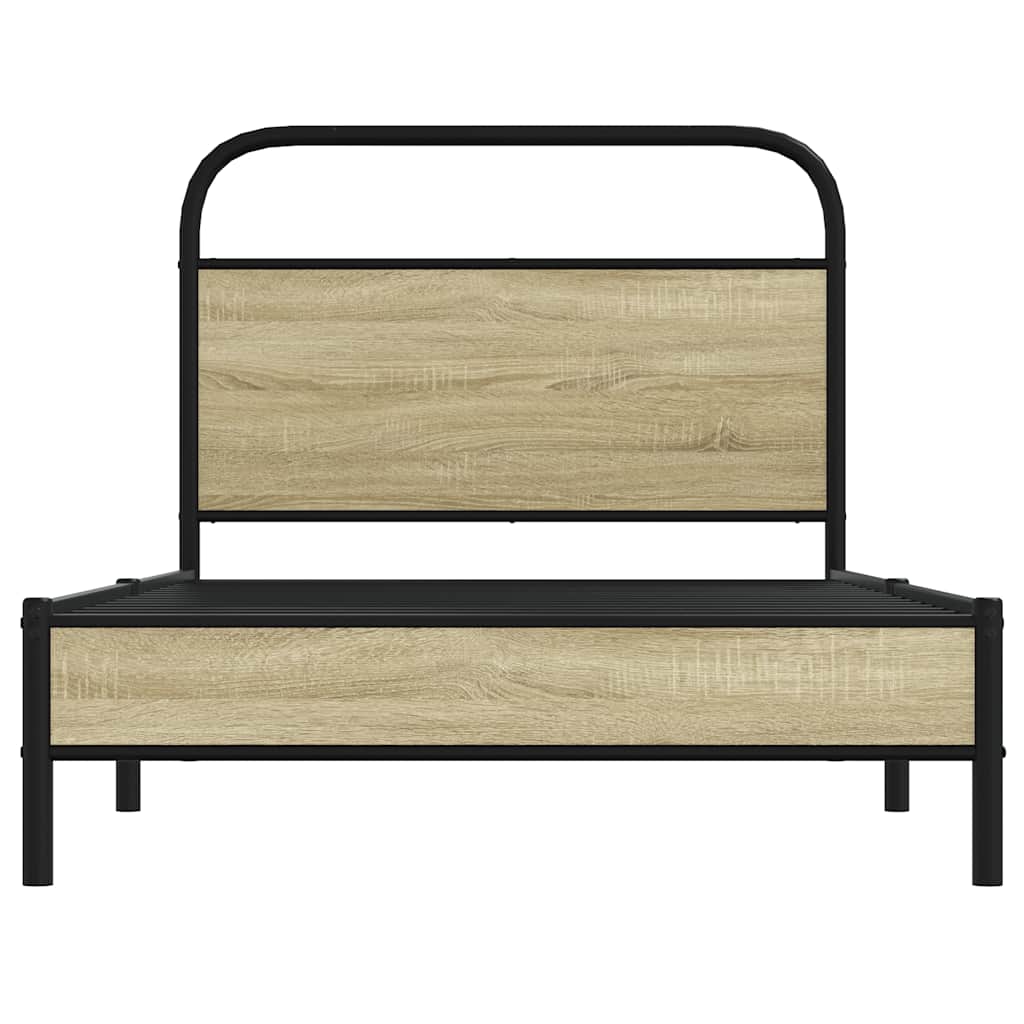 vidaXL Bettgestell ohne Matratze 107x203 cm Sonoma-Eiche Holzwerkstoff