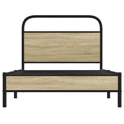 vidaXL Bettgestell ohne Matratze 107x203 cm Sonoma-Eiche Holzwerkstoff