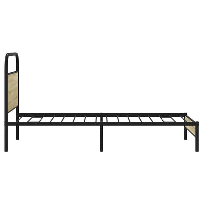 vidaXL Bettgestell ohne Matratze 107x203 cm Sonoma-Eiche Holzwerkstoff