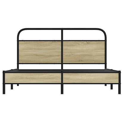 vidaXL Bettgestell ohne Matratze 150x200 cm Sonoma-Eiche Holzwerkstoff