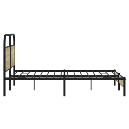 vidaXL Bettgestell ohne Matratze 150x200 cm Sonoma-Eiche Holzwerkstoff