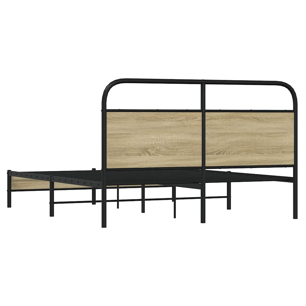 vidaXL Bettgestell ohne Matratze 150x200 cm Sonoma-Eiche Holzwerkstoff
