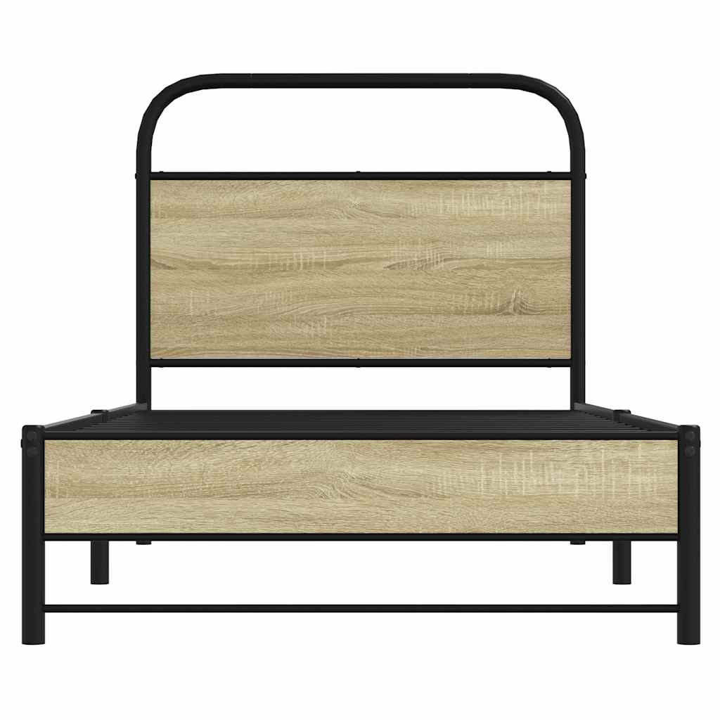 vidaXL Bettgestell ohne Matratze 80x200 cm Sonoma-Eiche Holzwerkstoff