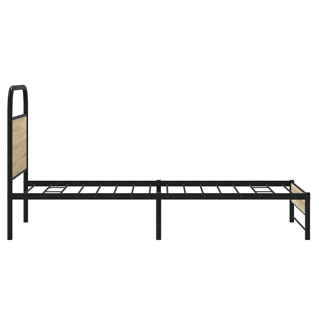 vidaXL Bettgestell ohne Matratze 80x200 cm Sonoma-Eiche Holzwerkstoff