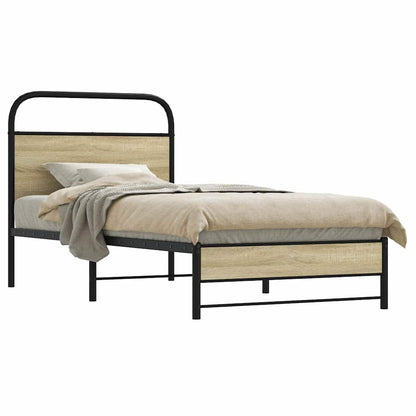 vidaXL Bettgestell ohne Matratze 80x200 cm Sonoma-Eiche Holzwerkstoff